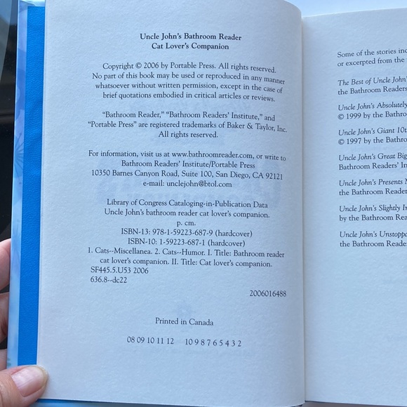 Cat Lover’s Companion, Uncle John’s Bathroom Reader, Hardcover - Picture 4 of 6